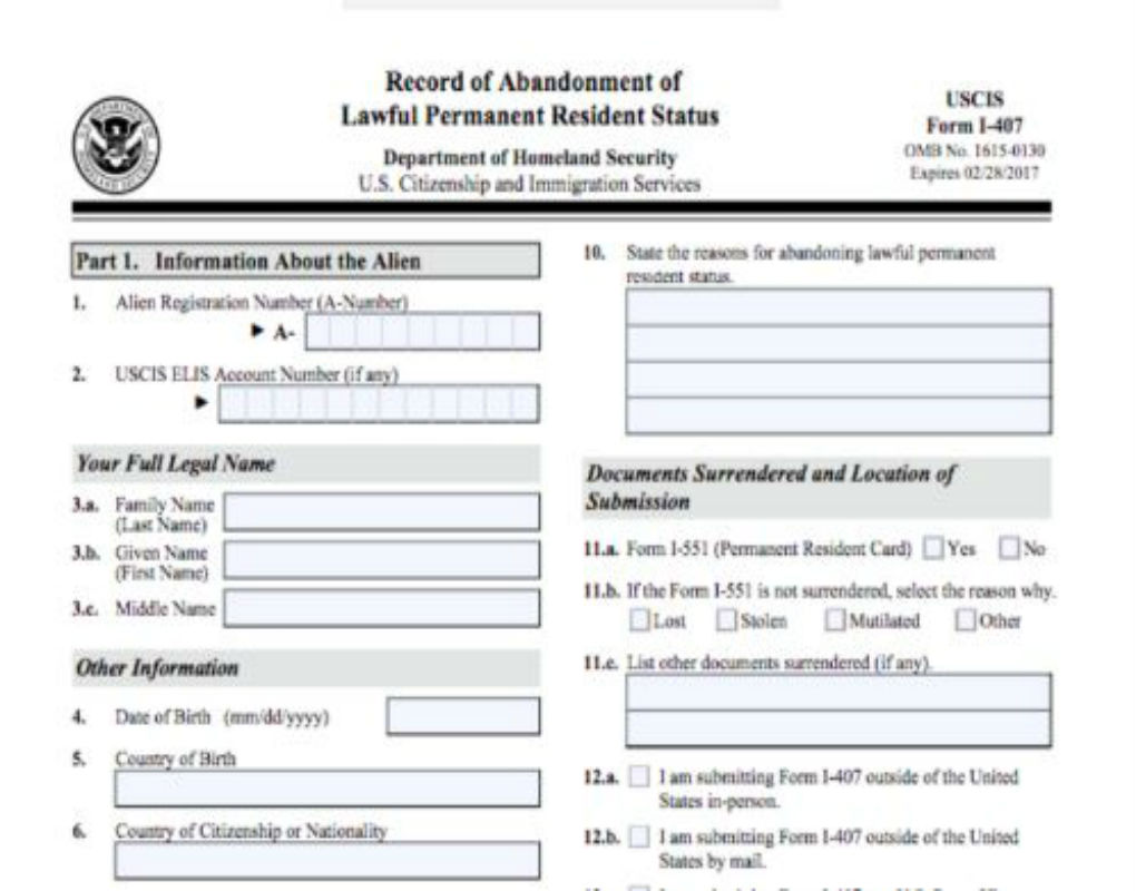 I 407 Form.pdf USCIS anuncia nueva actualización, ya no recibirá en sus oficinas ...